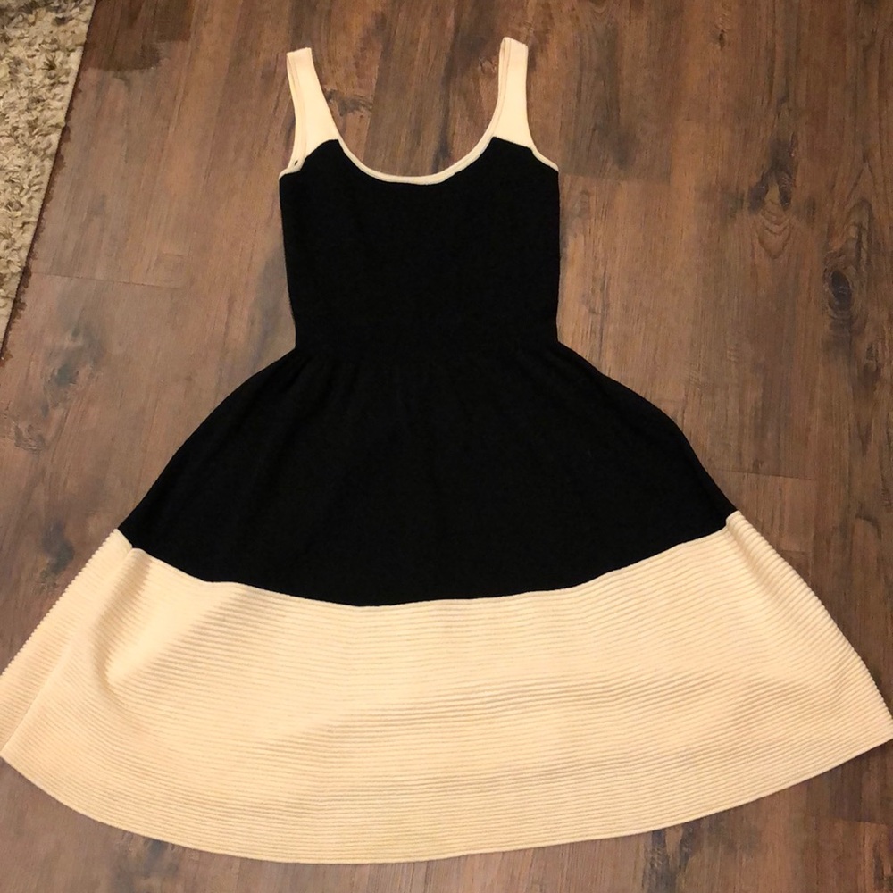 KATE SPADE Black and Cream Wool Dress